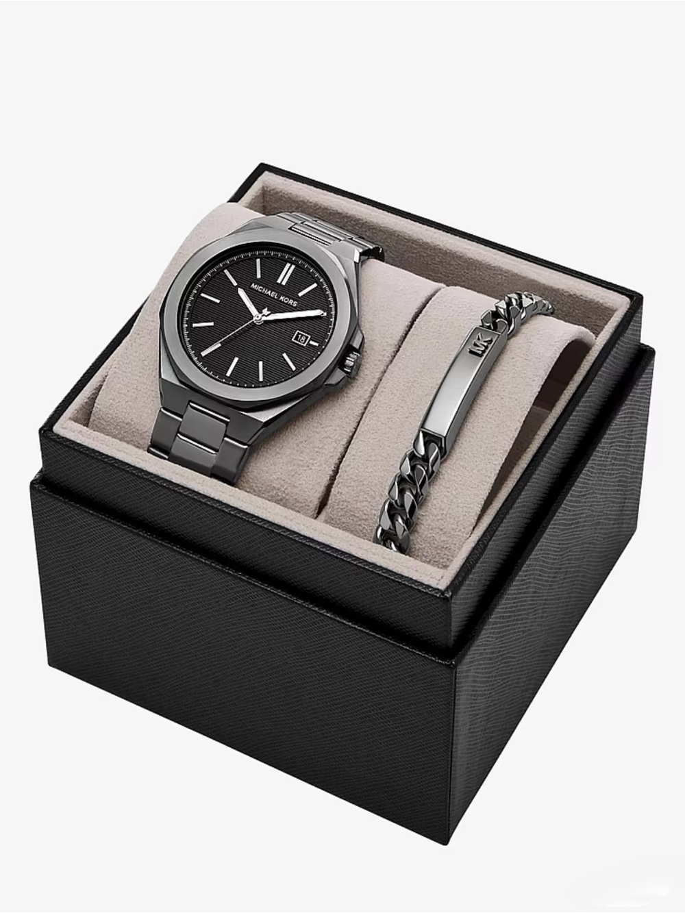 Michael Kors Oversized Callum Gunmetal-Tone Watch and Jewelry Gift Set - Picture 7 of 7